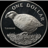 New Zealand 1982 Silver Proof Dollar KM# 51a NGC PF68