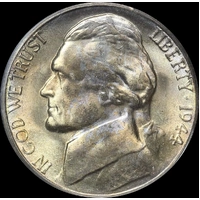 United States 1944-S Silver Jefferson Nickel KM# A192 PCGS MS65