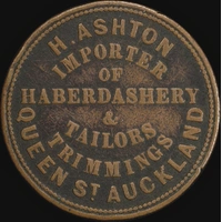 Ashton 1863 Copper Penny A# 22 Fine