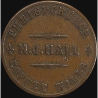 Hall Undated Copper Penny A# 165 Very Fine