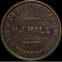 Hall Undated Copper Halfpenny A# 161 Very Fine