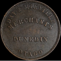 Day & Mieville 1857 Copper Penny A# 98 Very Fine