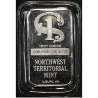 United States Northwest Territorial Mint Silver 1 Ounce Minted Ingot
