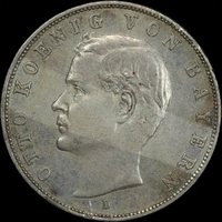 German States (Bavaria) 1913 Silver 3 Mark Otto KM#996 good EF
