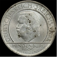 Germany (Weimar Republic) 1929 Silver 3 Reichsmark KM#63 about Unc