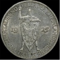 Germany (Weimar Republic) 1925-G Silver 3 Reichsmark good EF 