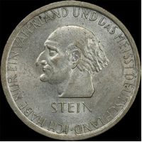 Germany (Weimar Republic) 1931-A Silver 3 Reichsmark about Unc