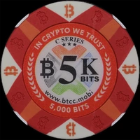 2016 5K Bits Bitcoin BTCC Poker Chip NGC MS70