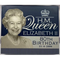 2006 Silver 1 Ounce Proof Coin Queen's 80th Birthday