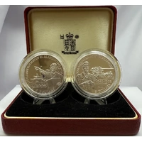 Belize 1992 Silver $5 Proof Pair - 50th Anniversary of El Alamein