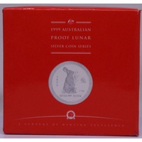 1999 Silver Lunar Half Ounce Proof Coin - Series I Rabbit