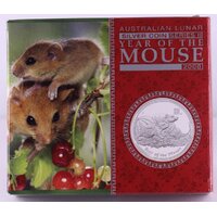 2008 Silver Lunar One Ounce Proof Coin - Series II Mouse