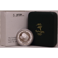 2000 Silver Olympic Proof Coin Platypus and Water Lily