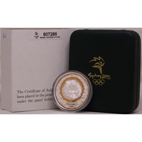 2000 Silver Olympic Proof Coin Echidna and Tea Tree