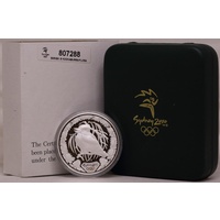 2000 Silver Olympic Proof Coin Kookaburra and Waratah