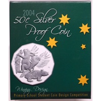 2004 50 Cent Silver Proof Coin Wombat Student Design