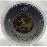 1992 One Dollar Proof Barcelona - Women In Sport Round Capsule
