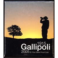 2005 Silver 1 Dollar Proof Coin Gallipoli