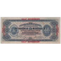 1918 Ten Shilling Cerutty/Collins R3b about VF