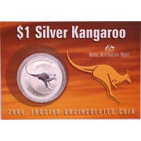 2004 1 Dollar Silver Kangaroo Unc Coin Flying Kangaroo