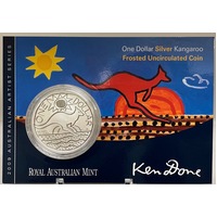 2009 One Dollar Silver Kangaroo Unc Coin Ken Done