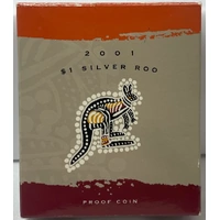 2002 Silver 1 Dollar Proof Coin Kangaroo Aboriginal Design