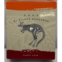 2003 Silver 1 Dollar Proof Coin Kangaroo Jirrah-Watty