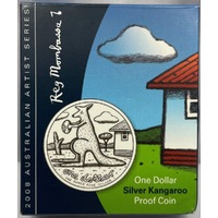 2008 One Dollar Silver Kangaroo Proof Reg Mombassa