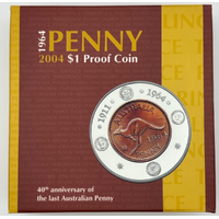 2004 1 Dollar Silver Proof Coin Ballot Issue 1964 Penny 40th Anniversary