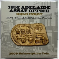 2009 Silver 1 Dollar Proof Coin Ballot Issue Adelaide Ingot