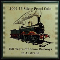 2004 Five Dollar Silver Proof Steam Railways