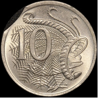 1974 10 Cent Clipped Planchet Error KM# 65 Uncirculated