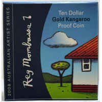 2008 Ten Dollar Gold Proof Coin Kangaroo Reg Mombassa