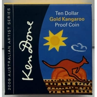 2009 Ten Dollar Gold Proof Coin Kangaroo Ken Done