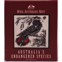 1997 Silver 10 Dollar Piedfort Proof Coin Black Cockatoo