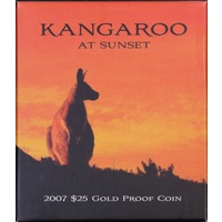 2007 $25 Gold Proof Coin Kangaroo at Sunset