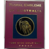 1996 Gold 100 Dollar Proof Coin - Floral Emblems Blue Gum