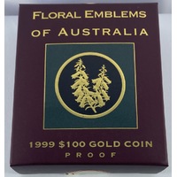 1999 Gold 100 Dollar Proof Coin - Floral Emblems Common Heath