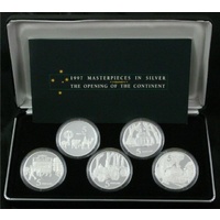 1997 Masterpieces in Silver Proof Coin Set - The Opening Of The Continent