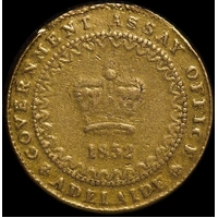 1852 Gold Type 1b Adelaide Pound Very Good