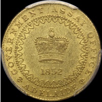 1852 Type II Gold Adelaide Pound PCGS AU58