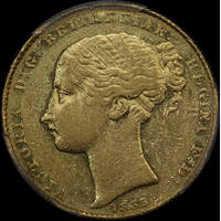 1855 Sydney Mint Type I Sovereign PCGS AU50