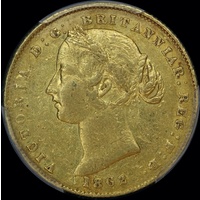 1862 Sydney Mint Type II Sovereign PCGS AU53