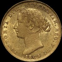 1864 Sydney Mint Type II Sovereign about VF