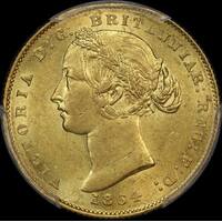1864 Sydney Mint Type II Sovereign Unc (PCGS MS61)