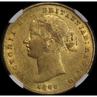 1866 Sydney Mint Type II Sovereign NGC AU58