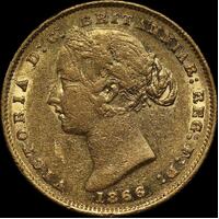 1866 Sydney Mint Type II Sovereign about VF