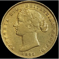 1866 Sydney Mint Type II Sovereign good Fine