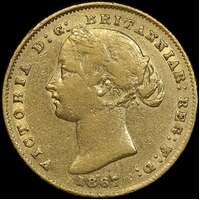 1867 Sydney Mint Type II Sovereign Fine