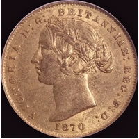 1870 Sydney Mint Type II Sovereign NGC AU58